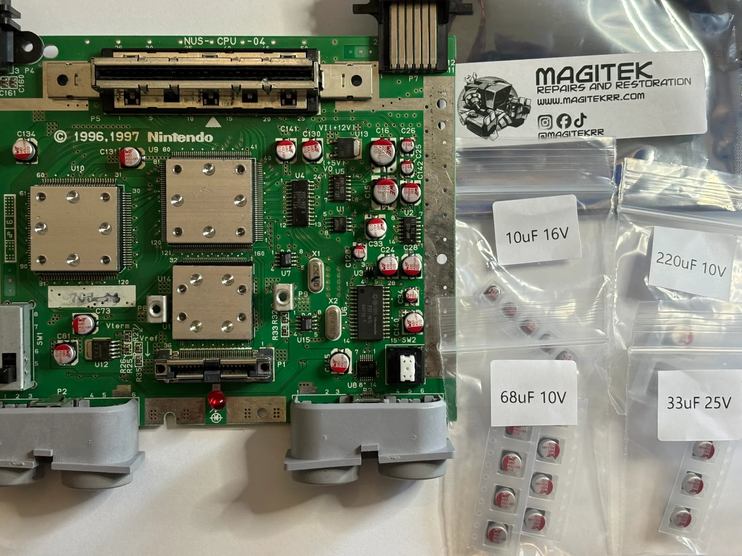 Capacitor Kit for Nintendo 64 (NTSC - North America - All versions) Capacitor Kit for Nintendo 64 (NTSC - North America - All versions)